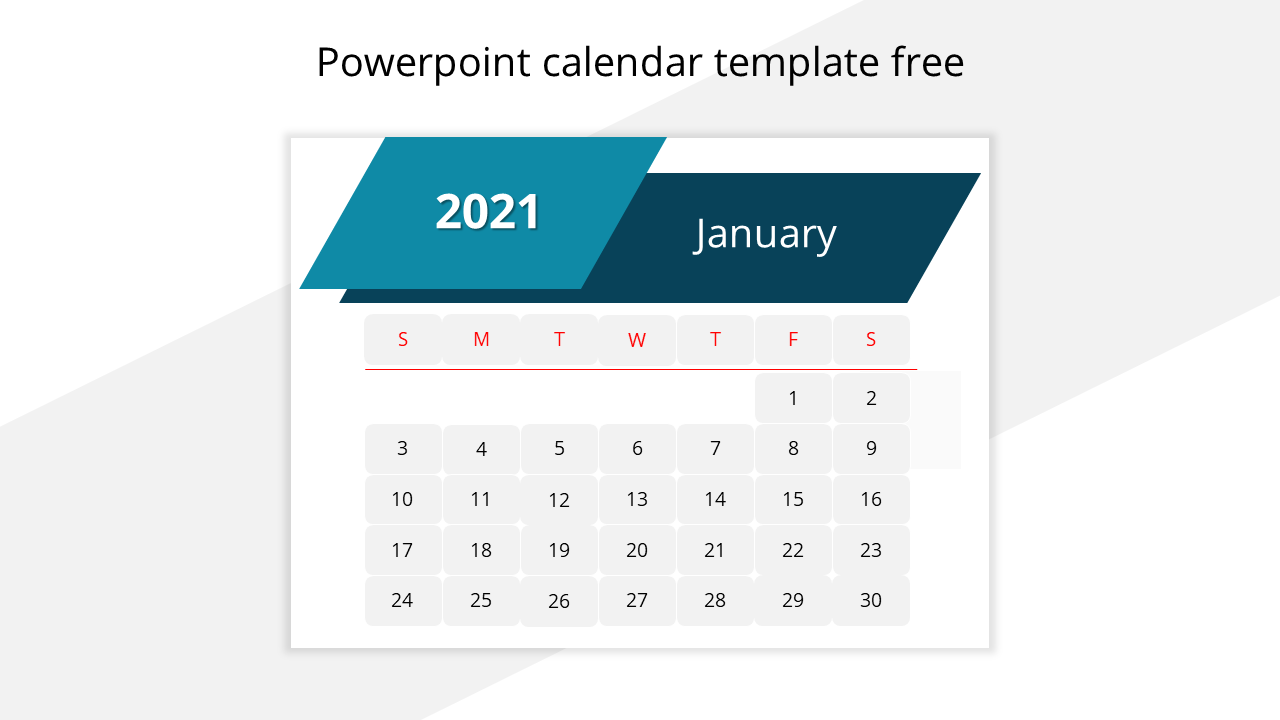 Editable PowerPoint Calendar Template Free Download